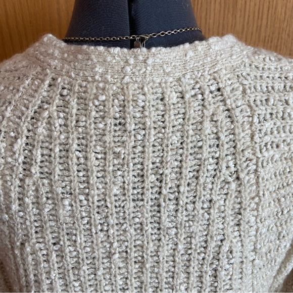 Anthropologie Moth Zipped Stitch Sweater in Ivory - Picture 7 of 13
